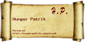 Hunger Patrik névjegykártya